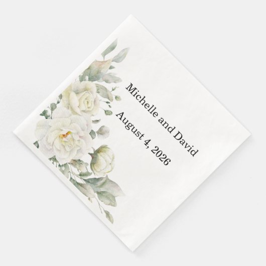 White Roses Wedding, Reception, Dinner Napkins (コーナー)