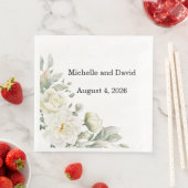 White Roses Wedding, Reception, Dinner Napkins (インサイチュ)
