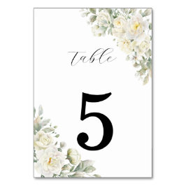 White Roses Wedding Table Number Sign テーブルナンバー