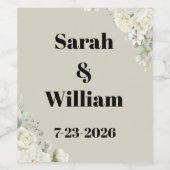 White Roses Wine Bottle Label ワインラベル (シングルラベル)