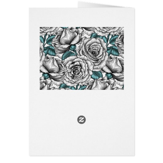 White roses with blue leaves (裏面)