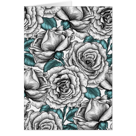 White roses with blue leaves (正面)