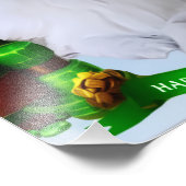 White Rough Collie celebrating St. Patrick's Day フォトプリント (角)