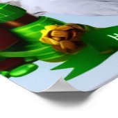 White Rough Collie celebrating St. Patrick's Day ポスター (角)