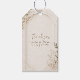 white Rustic Neutral Dried Floral arch Wedding ギフトタグ