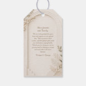 white Rustic Neutral Dried Floral arch Wedding ギフトタグ (裏面)
