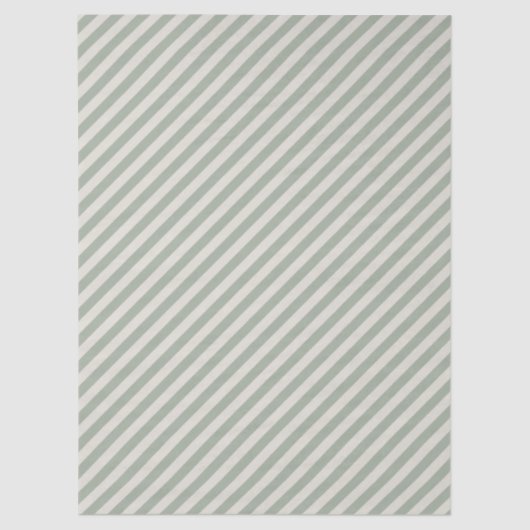 White Sage Green Diagonal Striped 薄葉紙 (正面)