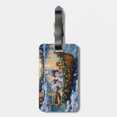 White Samoyed Christmas Boat Holiday ラゲッジタグ (裏面縦)