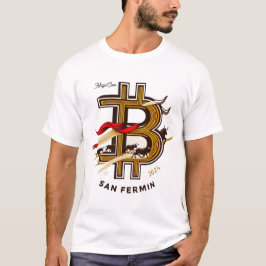 White San Fermin and cryptocurrencies t-shirt. Tシャツ