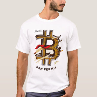White San Fermin and cryptocurrencies t-shirt. Tシャツ