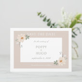 White & Sand | シックなフラワーの結婚式の事前案内状 (スタンド正面)