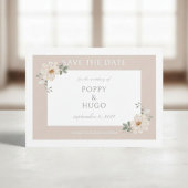 White & Sand | シックなフラワーの結婚式セーブ・ザ・デート