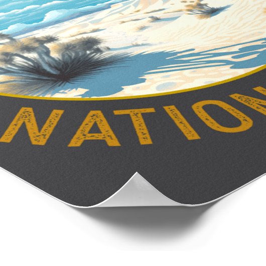 White Sands National Park Distressed Circle ポスター (角)