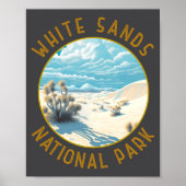 White Sands National Park Distressed Circle ポスター (正面)