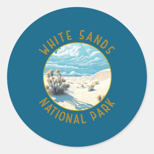 White Sands National Park Distressed Circle _3  ラウンドシール (正面)