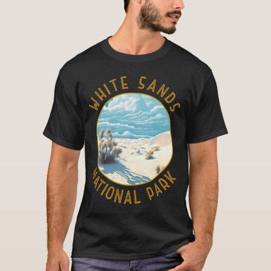 White Sands National Park Distressed Circle _3 Tシャツ (正面)