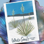 White Sands National Park New Mexico Gypsum Yucca ポストカード<br><div class="desc">Check out this awesome colored pencil illustration of beautiful White Sands National Park and get ready to explore these white gypsum dunes! Check out my shop for more designs too! Collect all the parks, I'm creating new ones all the time. Check out my shop for more hiking, camping, vanlife, birds...</div>