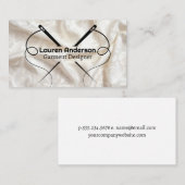 White Satin Fabric | Sewing Needles and Thread 名刺 (正面/裏面)