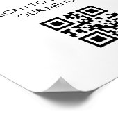 White Scan Me QRコード価格表メニューポスター ポスター (角)