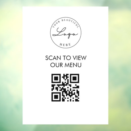 White Scan Me QRコード価格表メニュー記号 ウィンドウサイン (シート3)