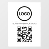 White Scan Me QRコード価格表メニュー記号 ウィンドウサイン (シート)