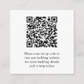 White Scannable QR Code Wedding Enclosure Card エンクロージャーカード (裏面)