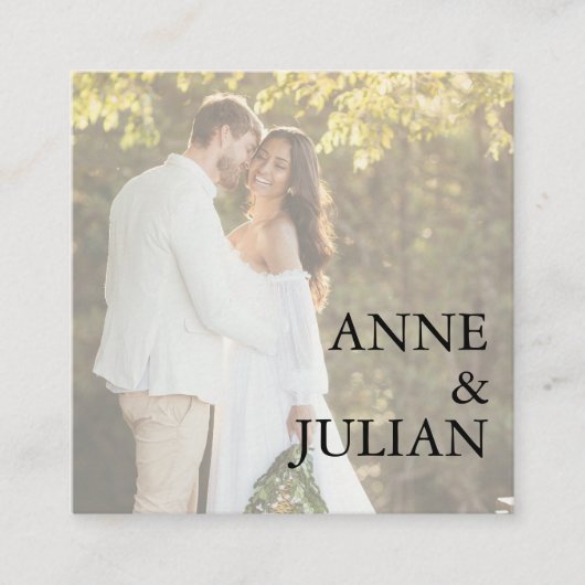 White Scannable QR Code Wedding Enclosure Card エンクロージャーカード (正面)