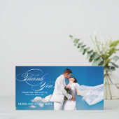 WHITE SCRIPT 結婚's THANK YOU PHOTO CARD サンキューカード (スタンド正面)