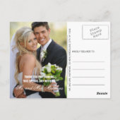 WHITE SCRIPT 結婚'S THANK YOU PHOTO POSTAGES ポストカード (裏面)