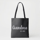White Script Established Grandma トートバッグ (正面)