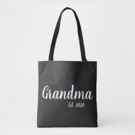 White Script Established Grandma トートバッグ
