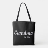 White Script Established Grandma トートバッグ (裏面)