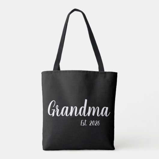 White Script Established Grandma トートバッグ (裏面)