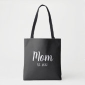 White Script Established Mom トートバッグ (正面)