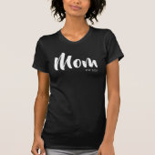 White Script Established Mom Black T-Shirt Tシャツ (正面)