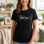 White Script Established Mom Bow Cute  Tシャツ