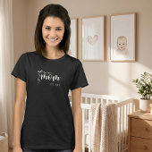 White Script Established Mom Bow Cute  Tシャツ