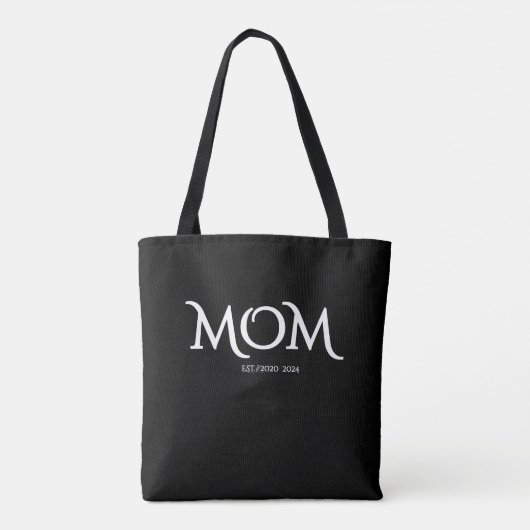 White Script Established Mom Mother's Day  トートバッグ (裏面)