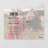 White Script GRADUATE Photo Thank You ポストカード (裏面)