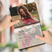 White Script GRADUATE Photo Thank You ポストカード