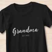 White Script Grandma Established Black Tシャツ