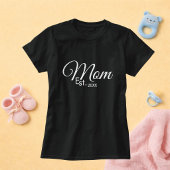 White Script Mom Established New Mom  Tシャツ