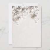 White Sculptured Floral 3D Roses Wedding  招待状 (裏面)