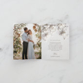 White Sculptured Flowers |  Wedding Photo  サンキューカード (内部)