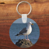 White seagull and ocean キーホルダー (正面)