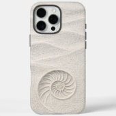 White Shimmer Sand Nautilus Shell Coastal  Case-Mate iPhoneケース (裏面)