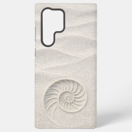 White Shimmer Sand Nautilus Shell Coastal Samsung Galaxy S22 Ultraケース