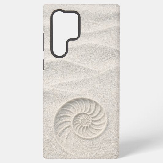 White Shimmer Sand Nautilus Shell Coastal Samsung Galaxyケース (裏面)