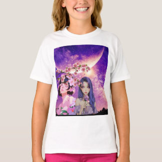 White shirt design princess  tシャツ