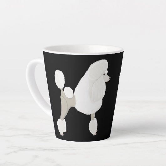 White Show Poodle カフェラテマグ (左アングル)